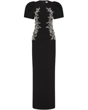 Rebecca Vallance Zephyr Puff Sleeve Gown - Black