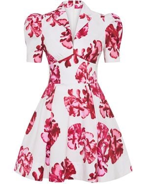 Rebecca Vallance Damask Rose Mini Dress - Red