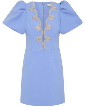 Rebecca Vallance Harlynn Puff Sleeve Mini Dress - Blue