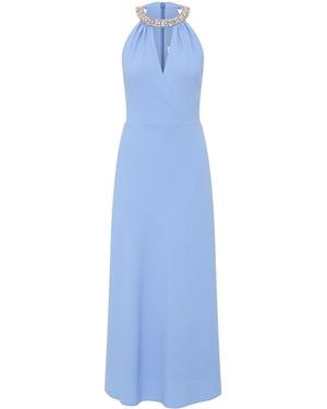 Rebecca Vallance Gimlet Halter Midi Dress - Blue