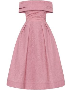 Rebecca Vallance Adalyn Off The Shoulder Midi Dress - Pink