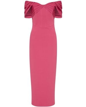 Rebecca Vallance Anais Off Shoulder Midi Dress - Pink