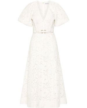 Rebecca Vallance Ginger Puff Sleeve Midi Dress - White