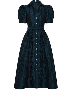 Rebecca Vallance Cascades Short Sleeve Midi Dress - Blue