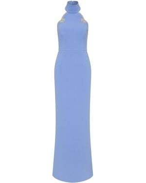 Rebecca Vallance Harlynn Halter Gown - Blue