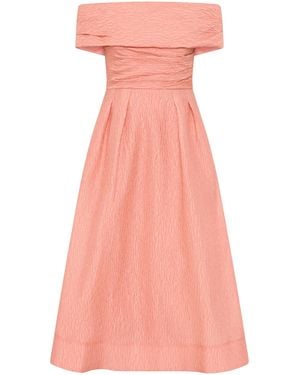Rebecca Vallance Adalyn Off The Shoulder Midi Dress - Pink