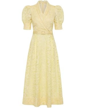 Rebecca Vallance Citrine Midi Dress - Yellow