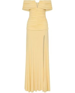 Rebecca Vallance Zaley Off The Shoulder Maxi Dress - Metallic
