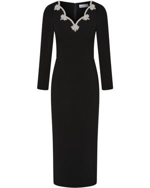 Rebecca Vallance Harlynn Long Sleeve Midi Dress - Black