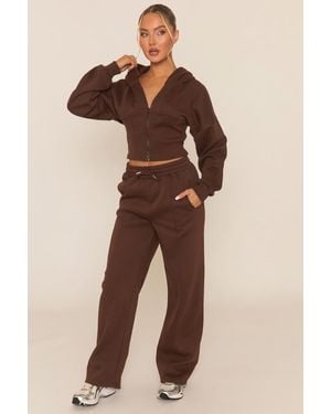 Rebellious Fashion Corset Fit Hoodie And Jogger Loungewear Co-Ord Set - Natural
