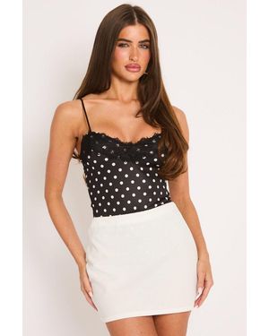 Rebellious Fashion Lace Detail Bodysuit - Black