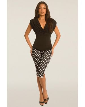 Rebellious Fashion Lace Trim Capri Trousers - Natural