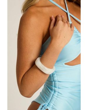 Rebellious Fashion Chunky Resin Bangle - Blue