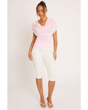 Rebellious Fashion Lace Capri Trousers - White