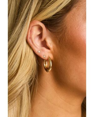 Rebellious Fashion Chunky Hoop Earrings - Brown