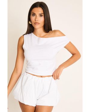 Rebellious Fashion Puffball Shorts - White