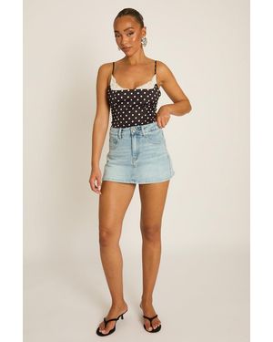 Rebellious Fashion Denim Micro Skort - Blue