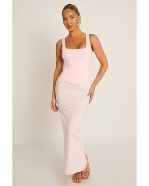 Rebellious Fashion 2-In-1 Corset Maxi Dress - Natural