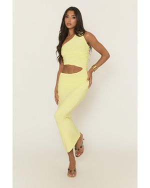 Rebellious Fashion Cut Out Side Asymmetric Maxi Dress - Multicolour