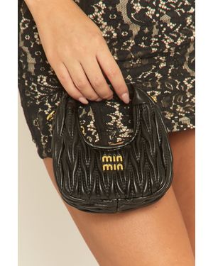 Rebellious Fashion Textured Faux Leather Mini Bag - Black