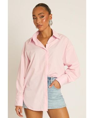 Rebellious Fashion Oversized Shirt - Pink