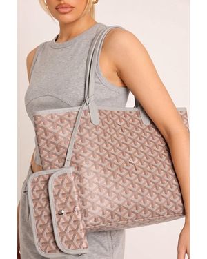Rebellious Fashion Motif Tote Bag - Grey