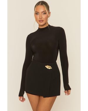 Rebellious Fashion Trim Skort - Black