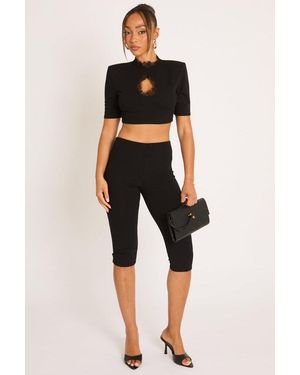 Rebellious Fashion Capri Trousers - Black