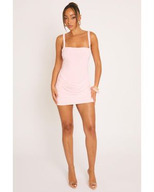 Rebellious Fashion Drape Detail Strappy Mini Dress - Natural