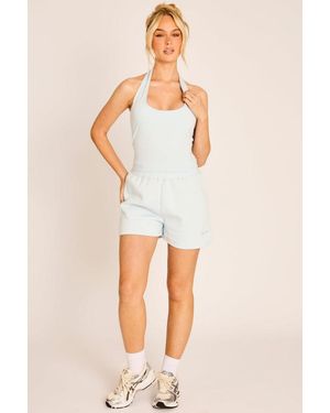 Rebellious Fashion Light Rebellious Logo Jersey Jogger Shorts - White