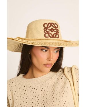 Rebellious Fashion Woven Straw Motif Sun Hat - Natural