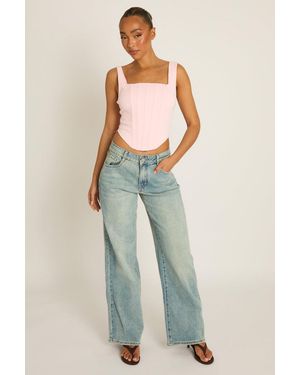 Rebellious Fashion Wide Leg Jeans - Blue
