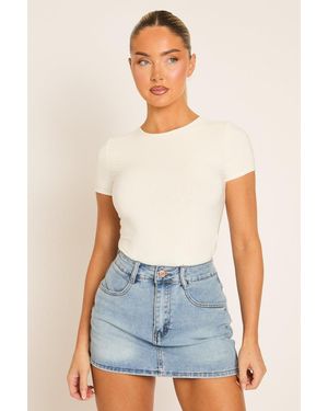 Rebellious Fashion Short Sleeve Bodysuit - Blue