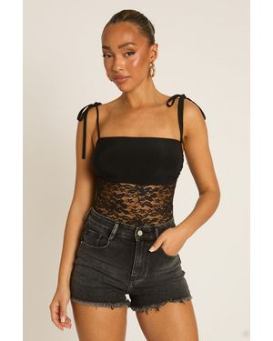 Rebellious Fashion Washed Frayed Hem Shorts - Black