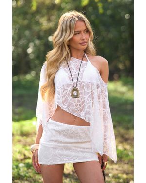 Rebellious Fashion Lace Co-Ord Set - Green
