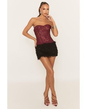 Rebellious Fashion Textured Mini Skirt - Black