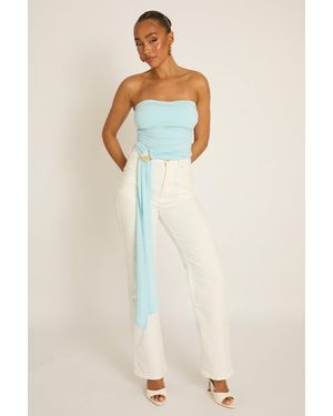 Rebellious Fashion Bandeau Trim Detail Bodysuit - Natural