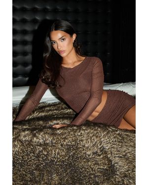 Rebellious Fashion Chocolate Hotfix Top And Skirt Co-Ord Set - Black