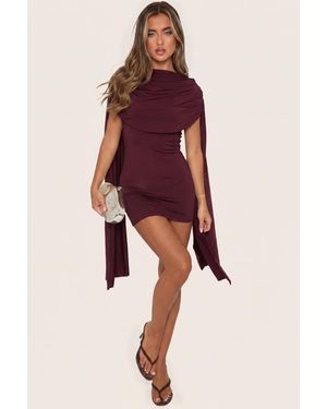 Rebellious Fashion Gathered Cape Mini Dress