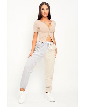 Rebellious Fashion Half Elasticated Waist Joggers - White