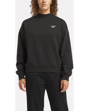Reebok Identity Sl Fleece Mock Neck Top - Black