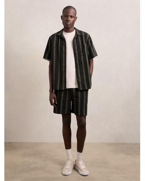 Les Deux Deux Textured Stripe Shorts - Natural