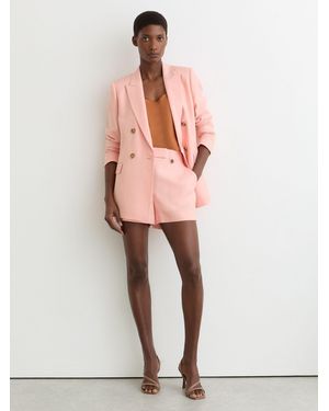 Reiss Magda Mid-Rise Tailored Shorts - Pink