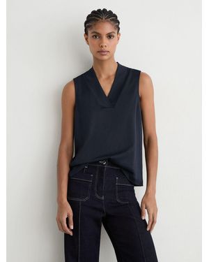 Reiss Jersey V-Neck Vest - Blue