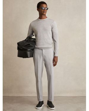 Reiss Found - Gray Stretch Slim Fit Drawstring Pants, 34 - Natural