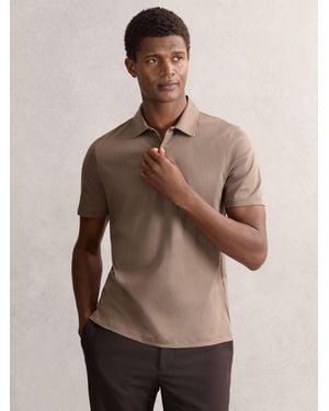 Reiss Cotton Short-Sleeve Polo Shirt - Natural