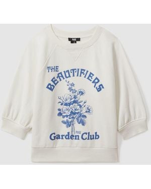 PAIGE White Cotton Terry Graphic Top