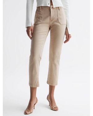 PAIGE Vintage Warm Sand High Rise Straight Leg Jeans - Natural