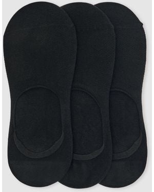 Reiss 3 Pack Invisible Sneaker Socks Cotton-Blend, S & M - Black