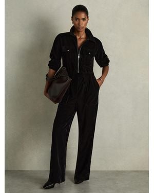 Reiss Vinnia Jumpsuit Plain - Black